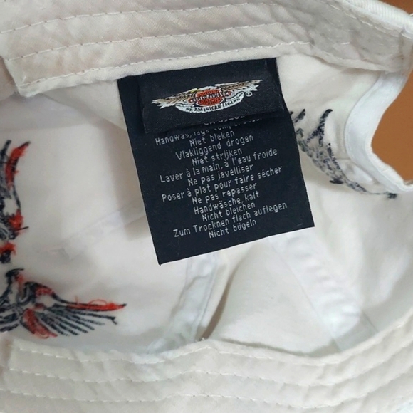 Harley Davidson® Womens Rhinestone White Wing Bar & Shield Cap Hat - Picture 12 of 15